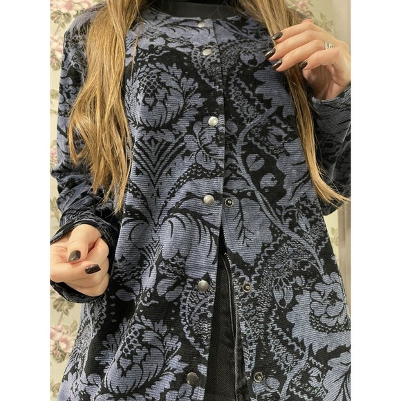 Marimekko Mika Pirainen Finland Velvet Buttons Cardigan Top Sz XL - Picture 8 of 10